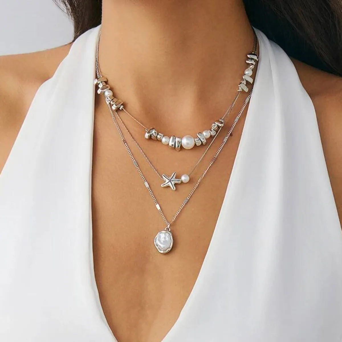 Lacteo 3Pcs/Set Y2K Boho Elegant Baroque Imitation Pearl Starfish Pendant Necklace for Women Fashion Daily Party Wedding Jewelry
Lacteo 3Pcs/Set Y2K Boho Elegant Baroque Imitation Pearl Starfish Pendant Necklace for Women Fashion Daily Party Wedding Jewelry