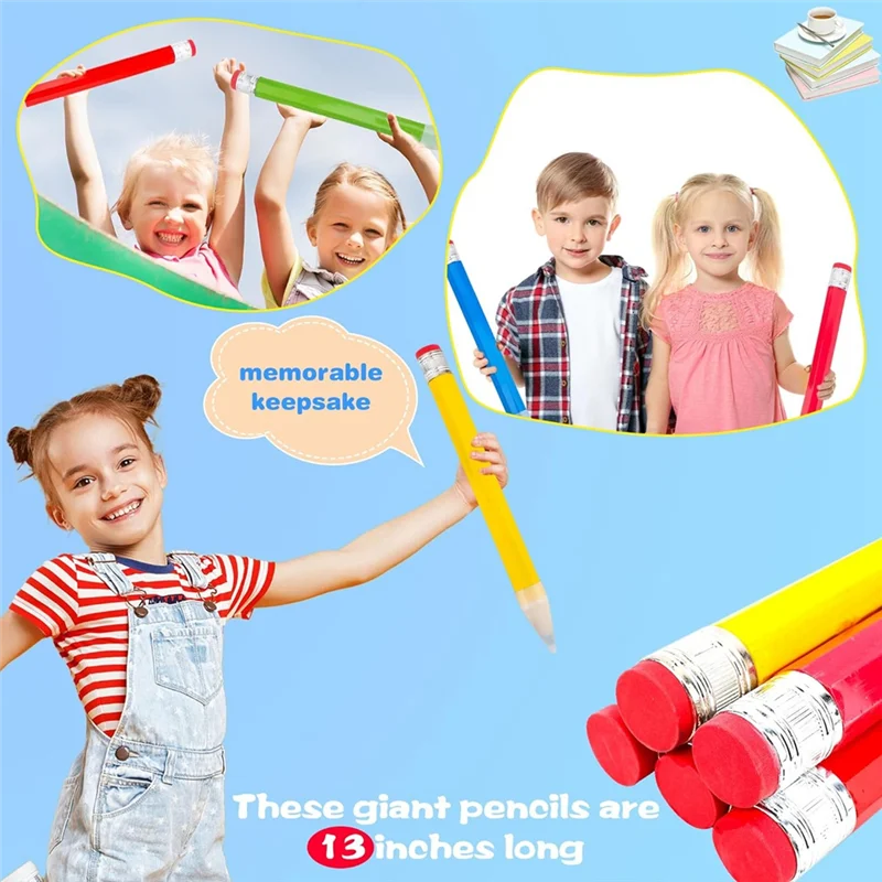5 Pack 13 Inch Wooden Jumbo Pencils With Cap Funny Novelty Inspirational Giant Wood Pencils For Kids
5 Pack 13 Inch Wooden Jumbo Pencils With Cap Funny Novelty Inspirational Giant Wood Pencils For Kids