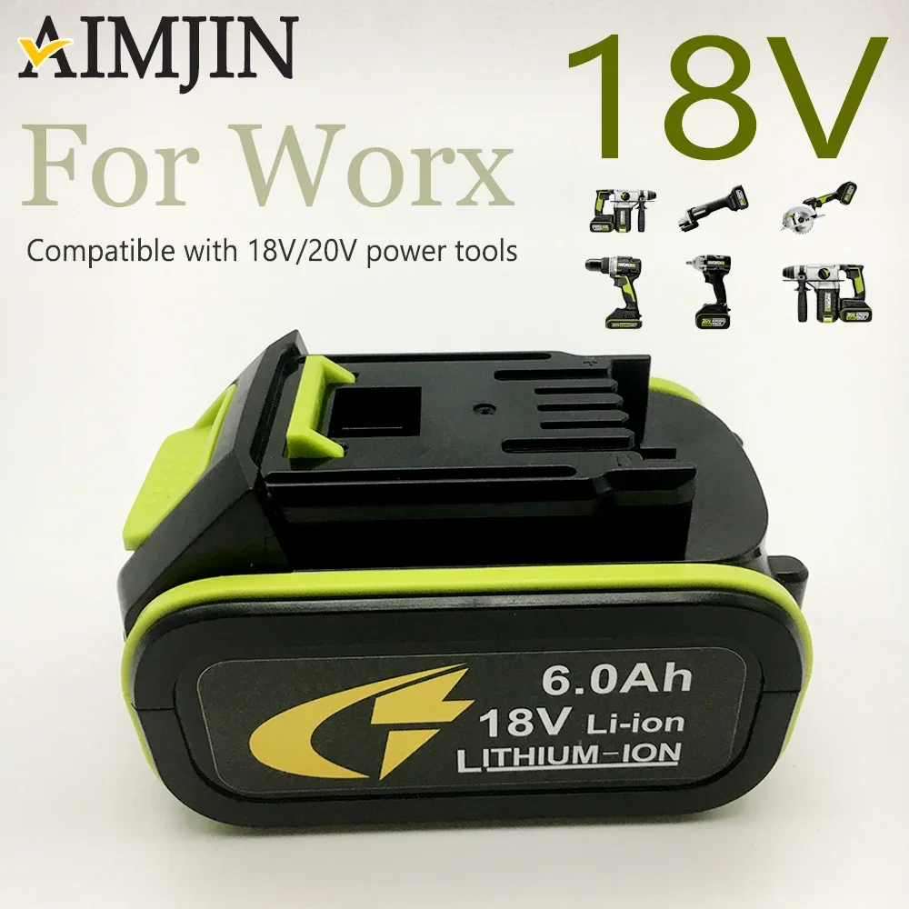 For Worx 18V 20V 6.0AH WA3016 WA3023 WA3054 WA3027 WA3406 WU279 WU294 WU362 WU388 WU629 WU808 Power tool battery
For Worx 18V 20V 6.0AH WA3016 WA3023 WA3054 WA3027 WA3406 WU279 WU294 WU362 WU388 WU629 WU808 Power tool battery