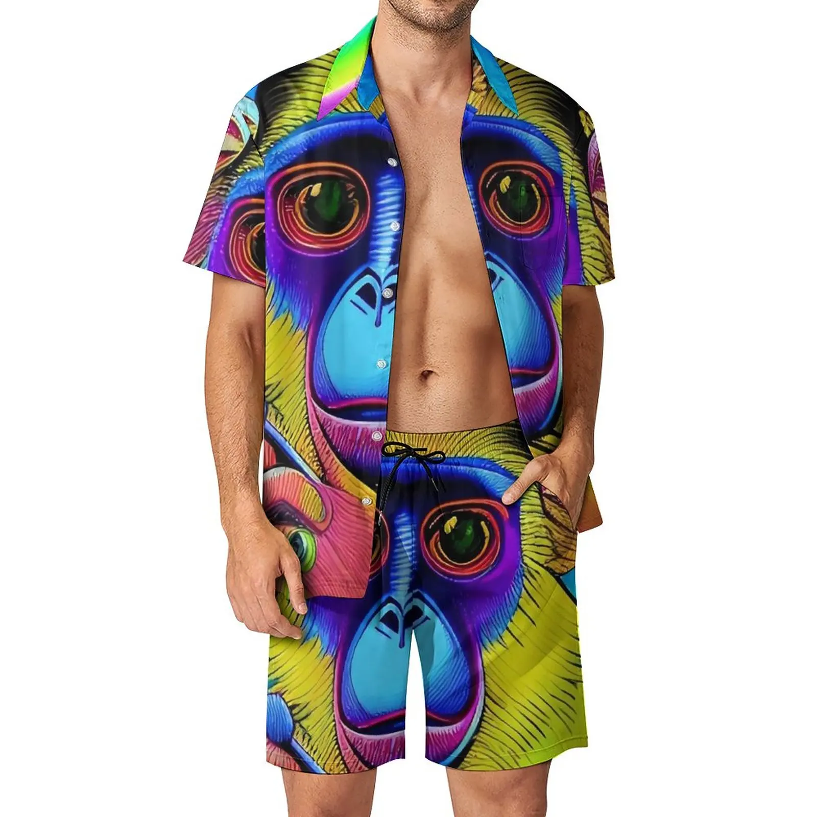 Мужские комплекты «Космическая обезьяна», повседневные шорты с забавным животным принтом, комплект пляжной рубашки, летний гавайский костюм с графическим рисунком, одежда оверсайз с короткими рукавами
Мужские комплекты «Космическая обезьяна», повседневные шорты с забавным животным принтом, комплект пляжной рубашки, летний гавайский костюм с графическим рисунком, одежда оверсайз с короткими рукавами