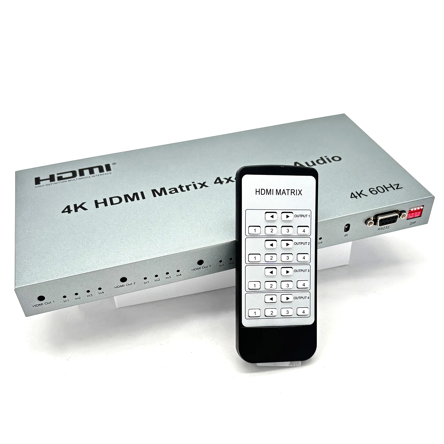 HDMI 2.0 4x4 Матричный коммутатор Разветвитель 4K 60 Гц 4 в 4 выхода Селектор видеораспределителя с аудио ИК-пультом дистанционного управления RS232 HDCP 2,2 DIP
HDMI 2.0 4x4 Матричный коммутатор Разветвитель 4K 60 Гц 4 в 4 выхода Селектор видеораспределителя с аудио ИК-пультом дистанционного управления RS232 HDCP 2,2 DIP