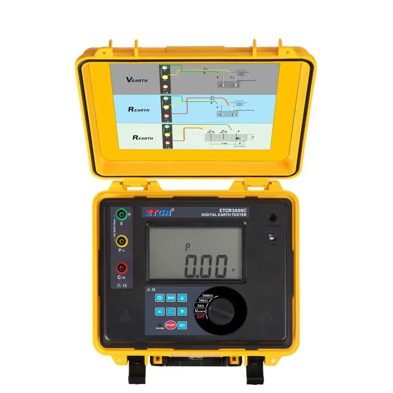 ETCR ETCR3000C Earth Resistance Tester 0V~600V AC & 0.01~3000 Range 2% Accuracy LCD Display
ETCR ETCR3000C Earth Resistance Tester 0V~600V AC & 0.01~3000 Range 2% Accuracy LCD Display