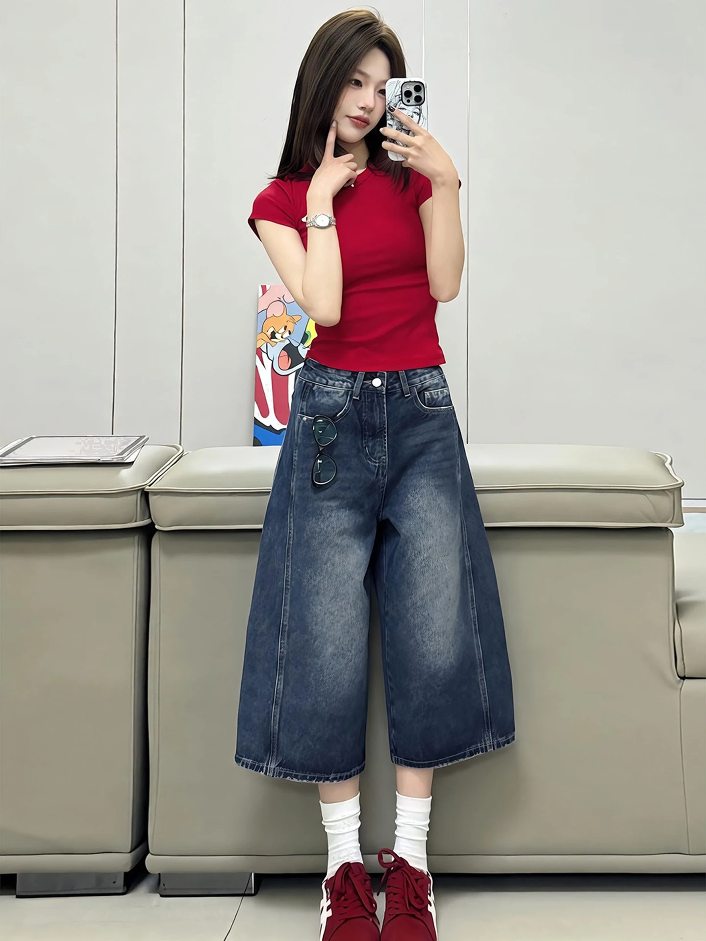 American Style Diagonal Cut Slim Fit Jeans Men Women Summer Thin Design Straight Leg Wide Leg Baggy Eighteen Pants
American Style Diagonal Cut Slim Fit Jeans Men Women Summer Thin Design Straight Leg Wide Leg Baggy Eighteen Pants