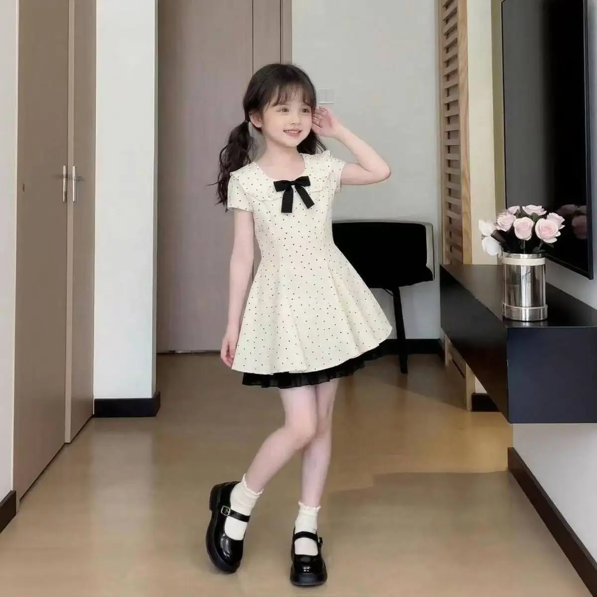 Girls Summer Polka Dot Dress Short Sleeve Children's Princess Loli Dress Butterfly Knot New Arrival Kids Clothing
Girls Summer Polka Dot Dress Short Sleeve Children's Princess Loli Dress Butterfly Knot New Arrival Kids Clothing