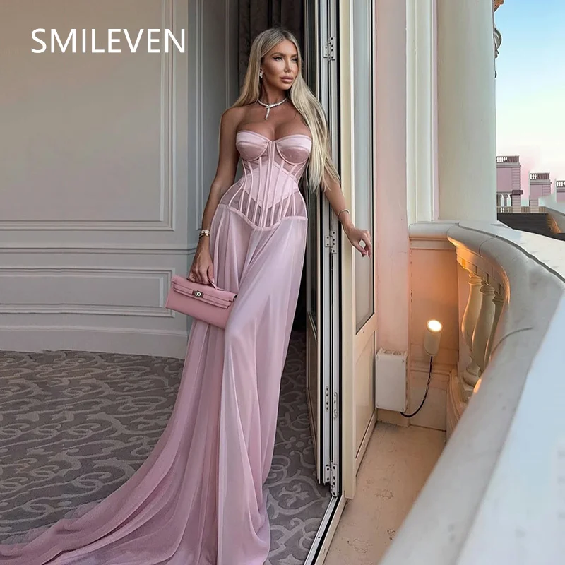 Smileven Sweetheart A-line Modest Prom Dresses Spaghetti Strapless vestidos de novia Party Evening Dress Gift Customized 2025
Smileven Sweetheart A-line Modest Prom Dresses Spaghetti Strapless vestidos de novia Party Evening Dress Gift Customized 2025