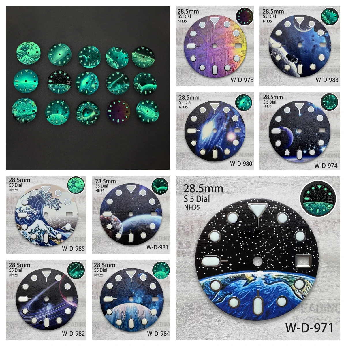28.5mm S Logo Starry Sky Dial Suitable For NH35 Movement Full C3 Green Luminous High Quality Watch Modification Accessories
28.5mm S Logo Starry Sky Dial Suitable For NH35 Movement Full C3 Green Luminous High Quality Watch Modification Accessories