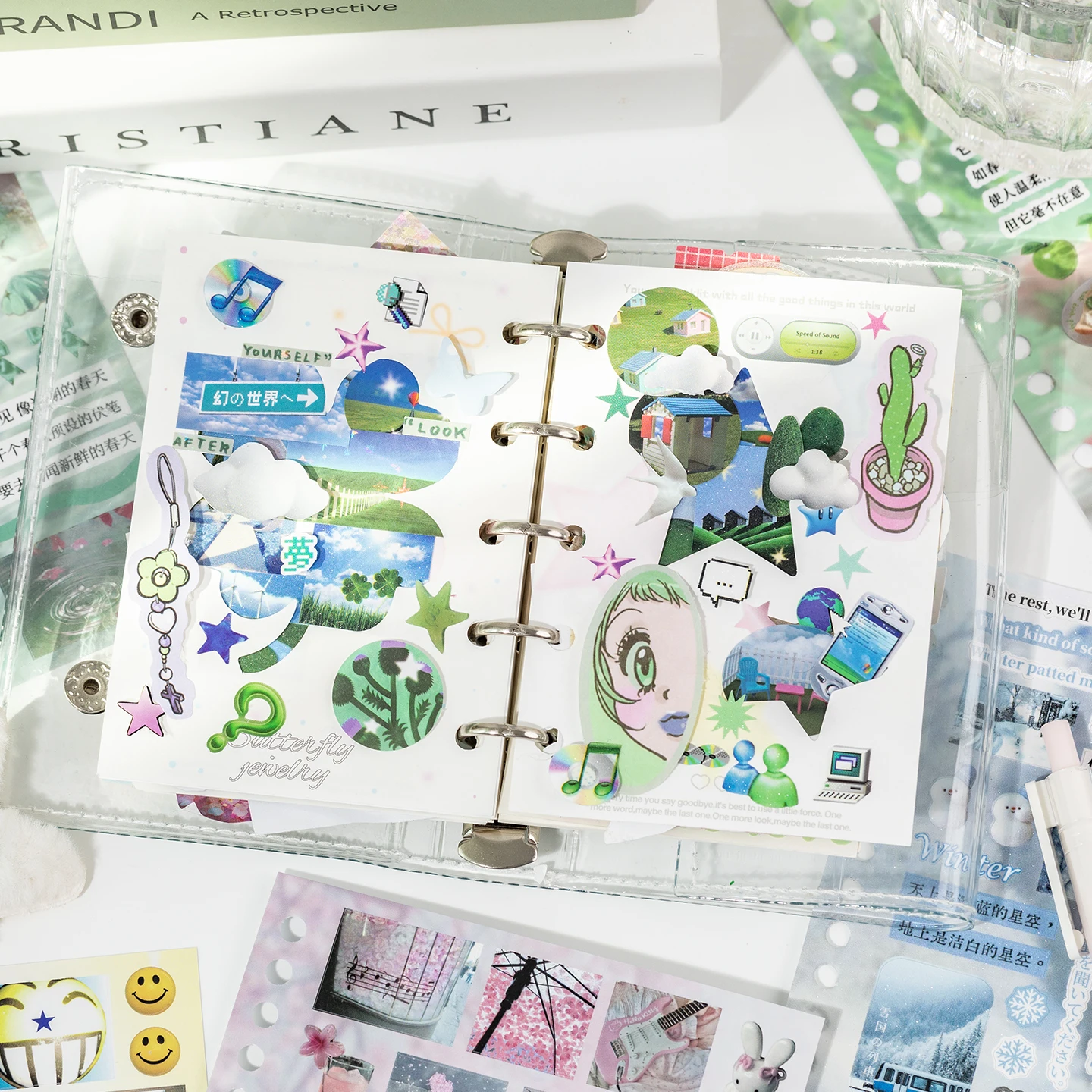 30 pieces/bag Dream Core Wind-Cut Film Coil Sticker Book Handbook Materials DIY Phone Case Decoration Gooka Dairy Album Collage
30 pieces/bag Dream Core Wind-Cut Film Coil Sticker Book Handbook Materials DIY Phone Case Decoration Gooka Dairy Album Collage