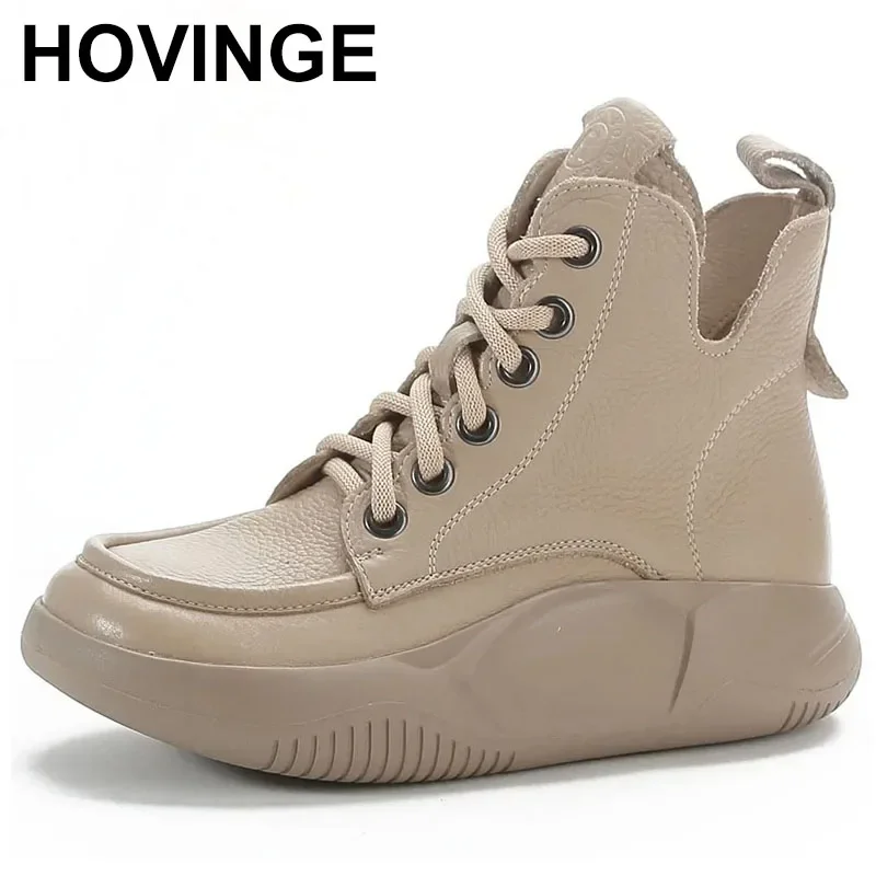 Genuine Leather Shoes Women Boots Lace-up Mixed Colors Round Toe New Leisure Sewing Handmade Platform Boots
Genuine Leather Shoes Women Boots Lace-up Mixed Colors Round Toe New Leisure Sewing Handmade Platform Boots