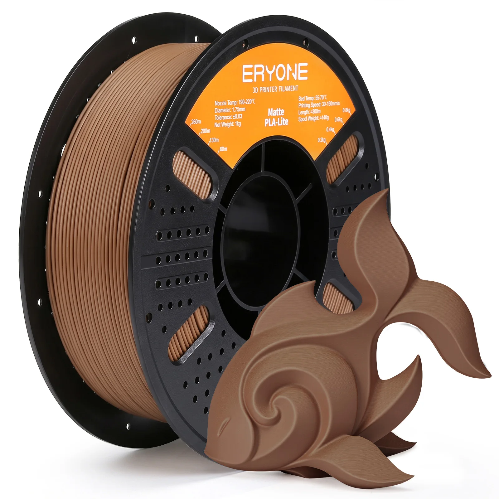 ERYONE 1KG PLA-Lite Matte Filament 1.75mm, Lightweight 3D Printer Filament, Smooth Matte Finish No Layer Lines, 1kg Spool
ERYONE 1KG PLA-Lite Matte Filament 1.75mm, Lightweight 3D Printer Filament, Smooth Matte Finish No Layer Lines, 1kg Spool