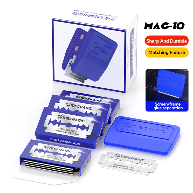 MECHANIC MAG-10 Магнитная ручка из нержавеющей стали, двустороннее лезвие, ультра острое для резки экрана мобильного телефона, инструмент для ремонта 
MECHANIC MAG-10 Магнитная ручка из нержавеющей стали, двустороннее лезвие, ультра острое для резки экрана мобильного телефона, инструмент для ремонта