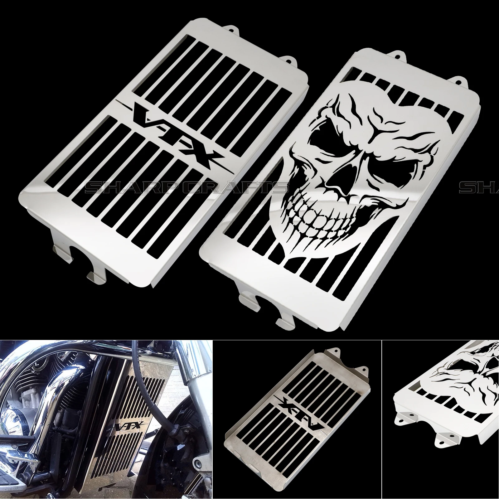 Motorcycle Steel Chrome Skull Radiator Grill Cover Guard Protector For Honda VTX1300 VTX1300C VTX1300R VTX1300S T 2003 - 2009
Motorcycle Steel Chrome Skull Radiator Grill Cover Guard Protector For Honda VTX1300 VTX1300C VTX1300R VTX1300S T 2003 - 2009