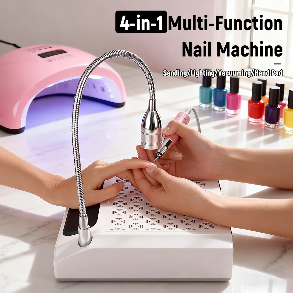 80W 4 IN 1 Pro Nail Manicure Vacuum Cleaner with Polisher and Lamp Strong Suction Lighting Nail Drill Nail Dust Collector
80W 4 IN 1 Pro Nail Manicure Vacuum Cleaner with Polisher and Lamp Strong Suction Lighting Nail Drill Nail Dust Collector