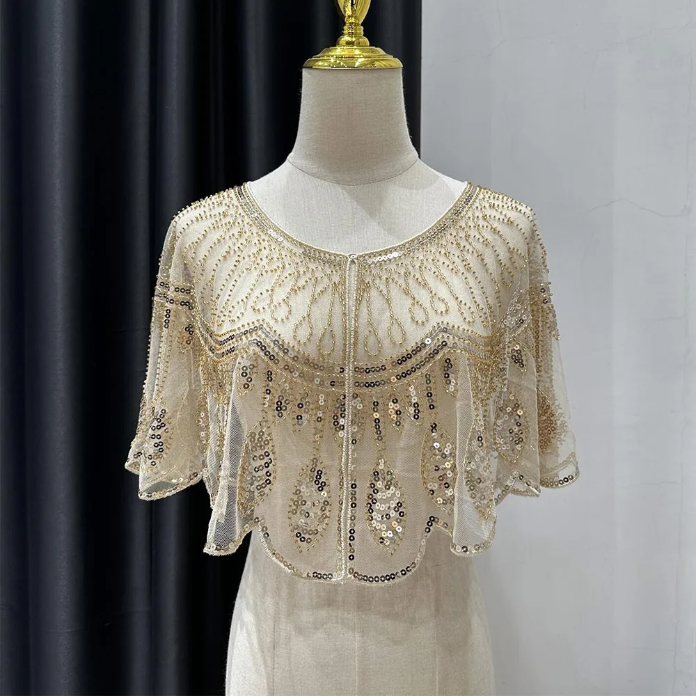 Модная накидка-шаль в стиле 1920-х годов с пайетками, короткая накидка с цветочной вышивкой и бисером
Модная накидка-шаль в стиле 1920-х годов с пайетками, короткая накидка с цветочной вышивкой и бисером