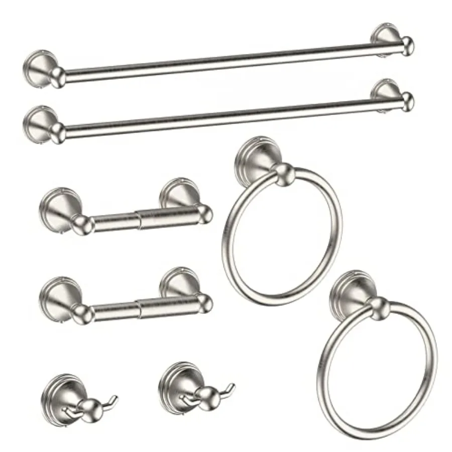 8-Pieces Bathroom Accessories Set Towel Racks for Bathroom - Bathroom Hardware Set2 * 24 Inch Towel Bar for Bathroom 2*Toilet P
8-Pieces Bathroom Accessories Set Towel Racks for Bathroom - Bathroom Hardware Set2 * 24 Inch Towel Bar for Bathroom 2*Toilet P