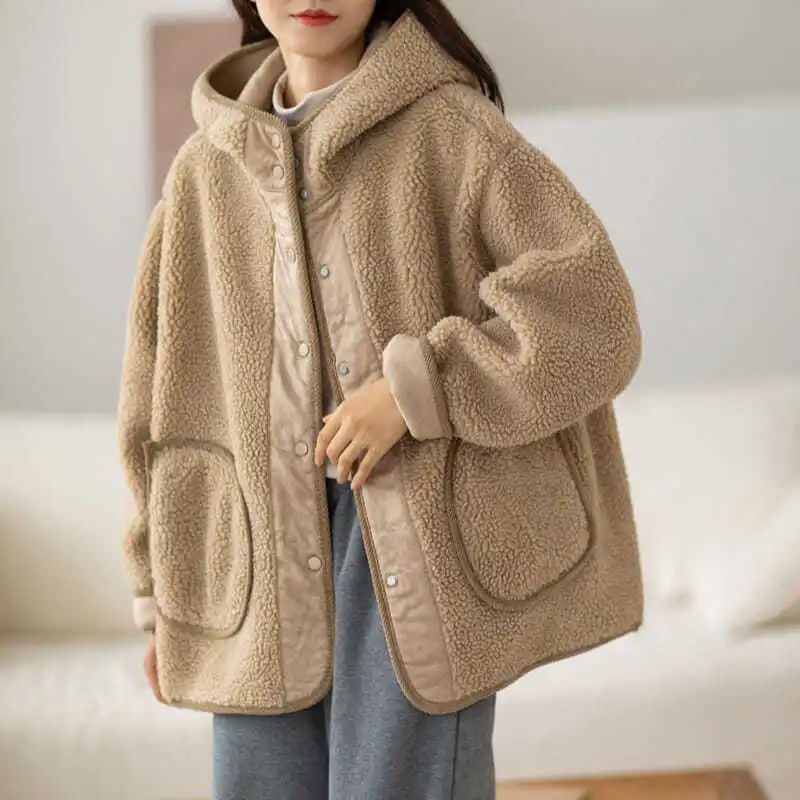 The New Autumn and Winter Fashion Warm Double-sided Wool Coat Casual Hooded Fleece Cotton Jacket Women's Clothing Trench Jackets
The New Autumn and Winter Fashion Warm Double-sided Wool Coat Casual Hooded Fleece Cotton Jacket Women's Clothing Trench Jackets