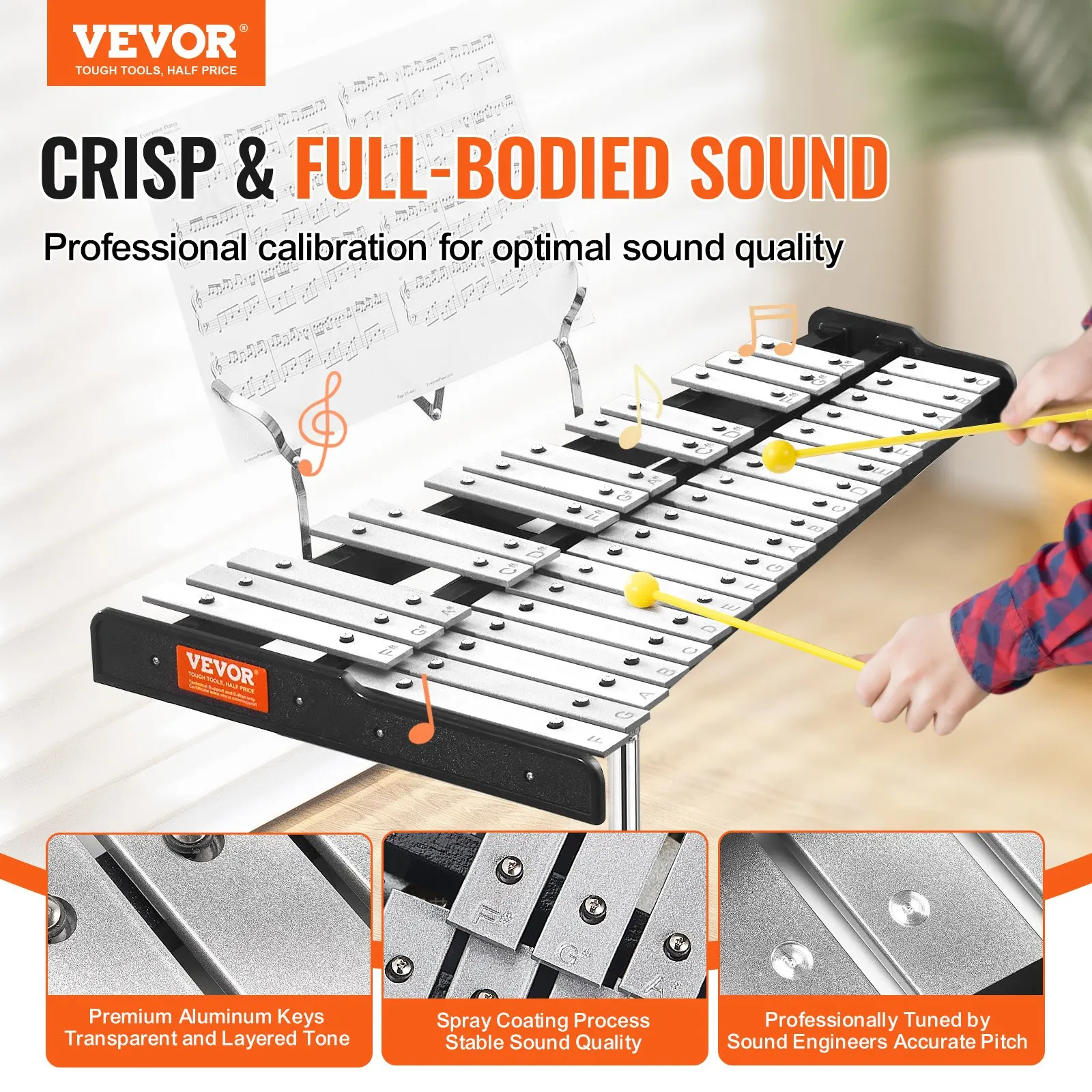 32 Note Glockenspiel Xylophone Bell Kit, Professional Percussion Instrument Set With Mallets, Drum Sticks, Music Stand,
32 Note Glockenspiel Xylophone Bell Kit, Professional Percussion Instrument Set With Mallets, Drum Sticks, Music Stand,