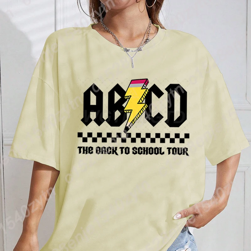 Abcd Teacher The Back To School Tour Print Oversized T-Shirt Women Short Sleeve O Neck Tee Shirt Summer Casual Tops
Abcd Teacher The Back To School Tour Print Oversized T-Shirt Women Short Sleeve O Neck Tee Shirt Summer Casual Tops