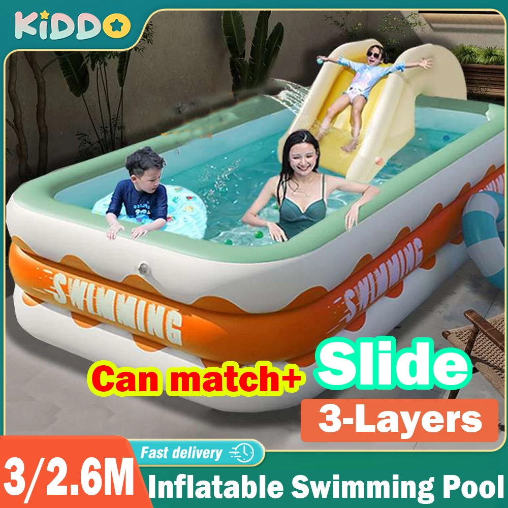 Swimming Pool 3 Layers Inflatable Pools 3/2.6/1.8M Large Pools for Family Summer Outdoor Party Folding Slides Children's Gifts
Swimming Pool 3 Layers Inflatable Pools 3/2.6/1.8M Large Pools for Family Summer Outdoor Party Folding Slides Children's Gifts
