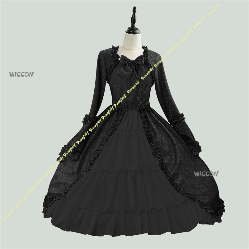 Retro Gothic Medieval Long Dress Square Neck Bodycon Bowknot Spliced Court Style Dress Female Party Cosplay Formal Outfit
Retro Gothic Medieval Long Dress Square Neck Bodycon Bowknot Spliced Court Style Dress Female Party Cosplay Formal Outfit
