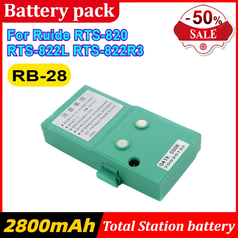 RB-28 2800mAh NI-MH Battery for Ruide RTS-820 RTS-822L RTS-822R3 Total Station
RB-28 2800mAh NI-MH Battery for Ruide RTS-820 RTS-822L RTS-822R3 Total Station