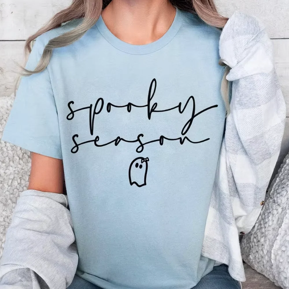 Graphic T-Shirt Spooky Season Ghost Print Pure Cotton Y2k Casual Clothes Simple Style Trendy Holiday Fashion Creepy Vibe Tee
Graphic T-Shirt Spooky Season Ghost Print Pure Cotton Y2k Casual Clothes Simple Style Trendy Holiday Fashion Creepy Vibe Tee