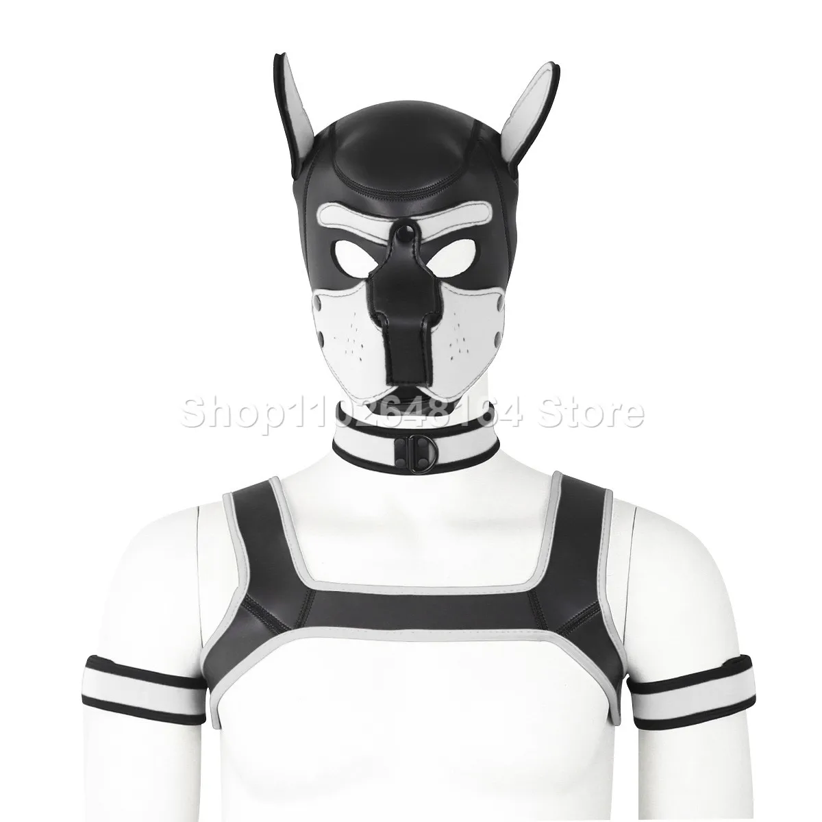 Detachable puppy hat full face mask and collar chest safety belt dog role-playing suit
Detachable puppy hat full face mask and collar chest safety belt dog role-playing suit