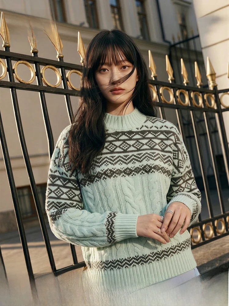 H&M Women's Wool Knitted Sweater Summer New Modern Fair Isle Half Schaufele Twist Wool Sweater Loose Fit Vintage Style
H&M Women's Wool Knitted Sweater Summer New Modern Fair Isle Half Schaufele Twist Wool Sweater Loose Fit Vintage Style