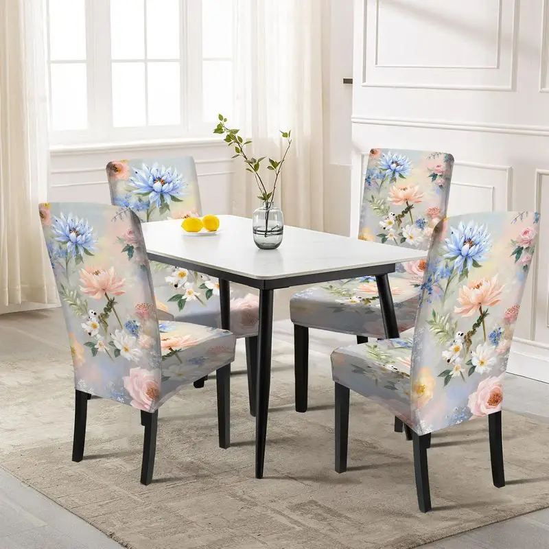Эластичный чехол для обеденного стула, с принтом весенних и летних цветов: георгины, розы, незабудки, цыганский принт, для украшения дома.
Эластичный чехол для обеденного стула, с принтом весенних и летних цветов: георгины, розы, незабудки, цыганский принт, для украшения дома.