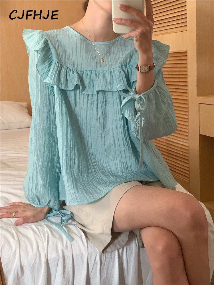 CJFHJE New Solid Color Women's Shirt Summer Korean Fashion Casual Women's Top Sweet Long Sleeve Round Neck Loose Fitting Shirts
CJFHJE New Solid Color Women's Shirt Summer Korean Fashion Casual Women's Top Sweet Long Sleeve Round Neck Loose Fitting Shirts