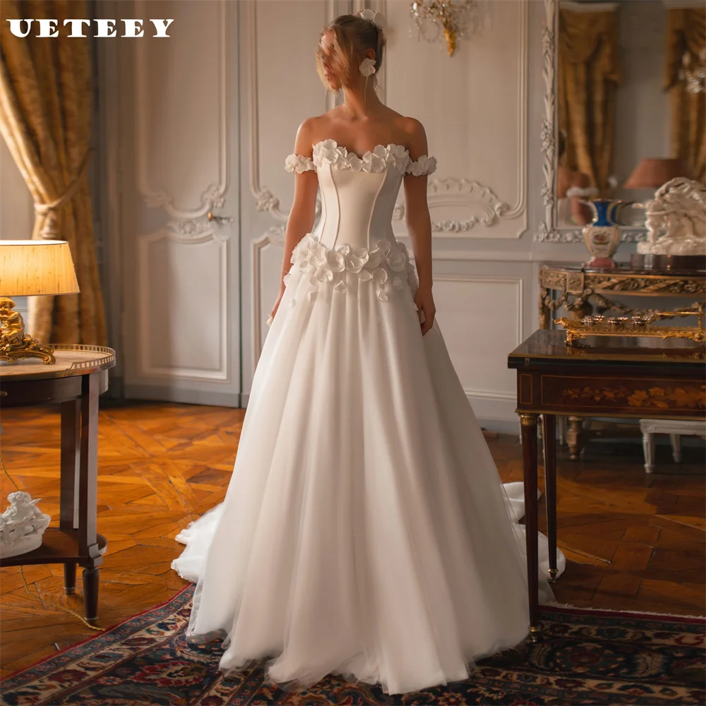 UETEEY Customized Princess Sweetheart Detachable Sleeve Crepe A Line Wedding Dress Flower Zipper Back Court Train Bridal Gown
UETEEY Customized Princess Sweetheart Detachable Sleeve Crepe A Line Wedding Dress Flower Zipper Back Court Train Bridal Gown