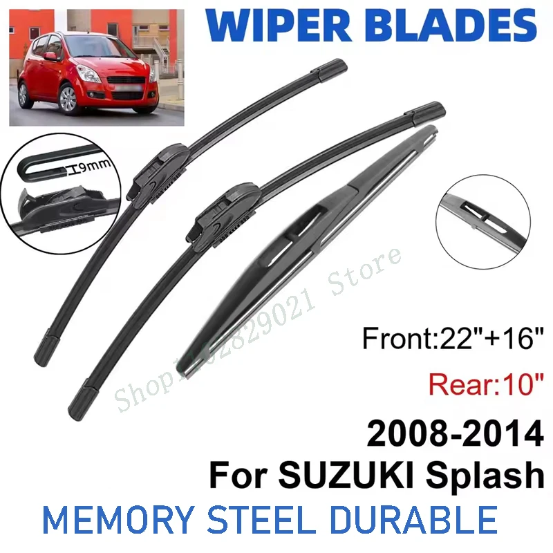 3PCS For SUZUKI Splash 2008-2014 22" + 16"+ 10" Front Rear Wiper Blades Windshield Windscreen Window Cutter Accessories
3PCS For SUZUKI Splash 2008-2014 22" + 16"+ 10" Front Rear Wiper Blades Windshield Windscreen Window Cutter Accessories