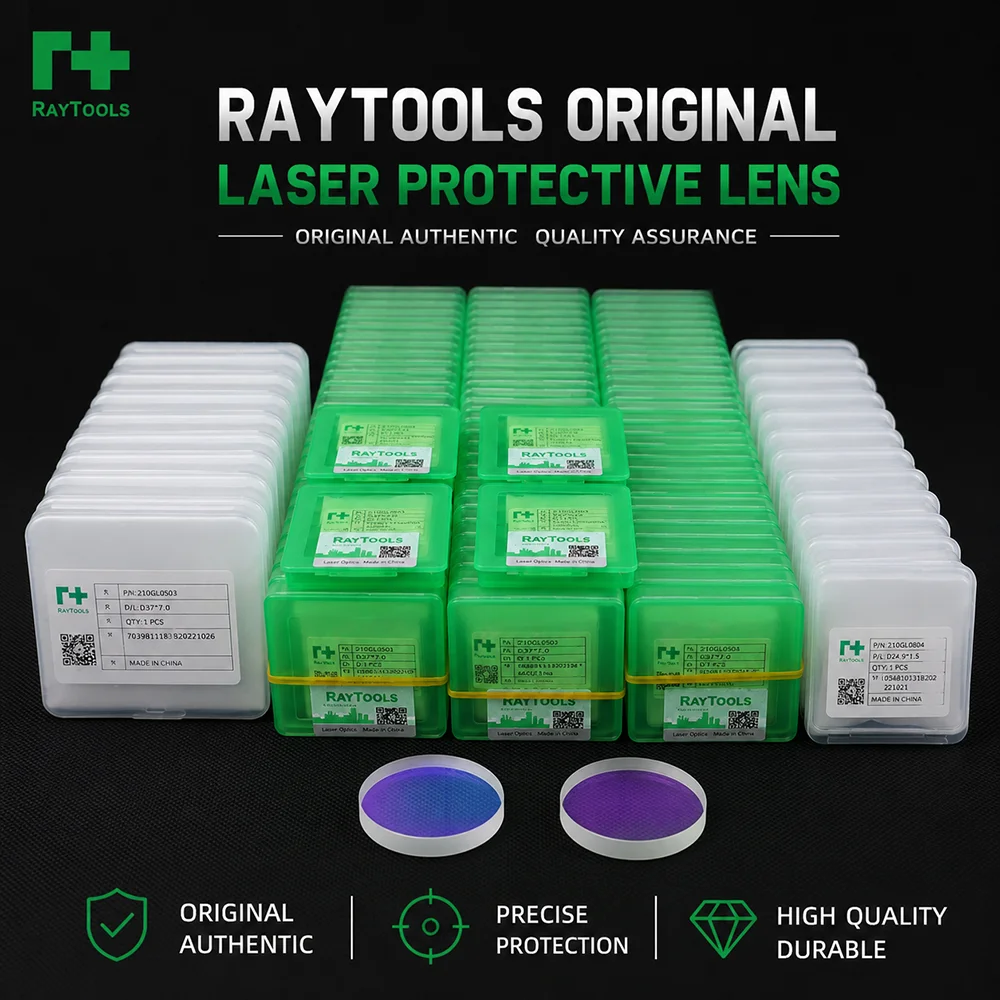 Original Raytools Fiber Laser Protective Lens 27.9x4.1 30x5 37x7 Optical Glass for Laser Cutting Head BS12K BT220 240 211LCG0020
Original Raytools Fiber Laser Protective Lens 27.9x4.1 30x5 37x7 Optical Glass for Laser Cutting Head BS12K BT220 240 211LCG0020