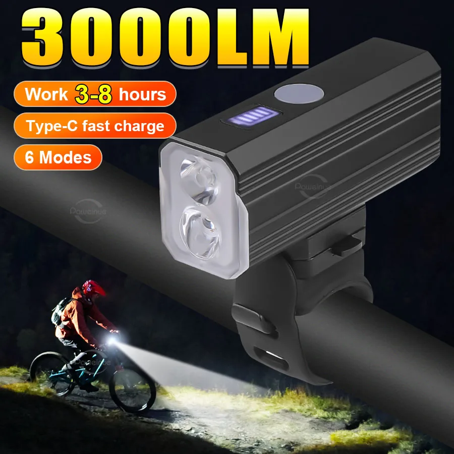 Велосипедный фонарь 3000 лм, 2600 мАч, на руль, с USB-зарядкой, для MTB и шоссейных велосипедов, яркий передний свет
Велосипедный фонарь 3000 лм, 2600 мАч, на руль, с USB-зарядкой, для MTB и шоссейных велосипедов, яркий передний свет