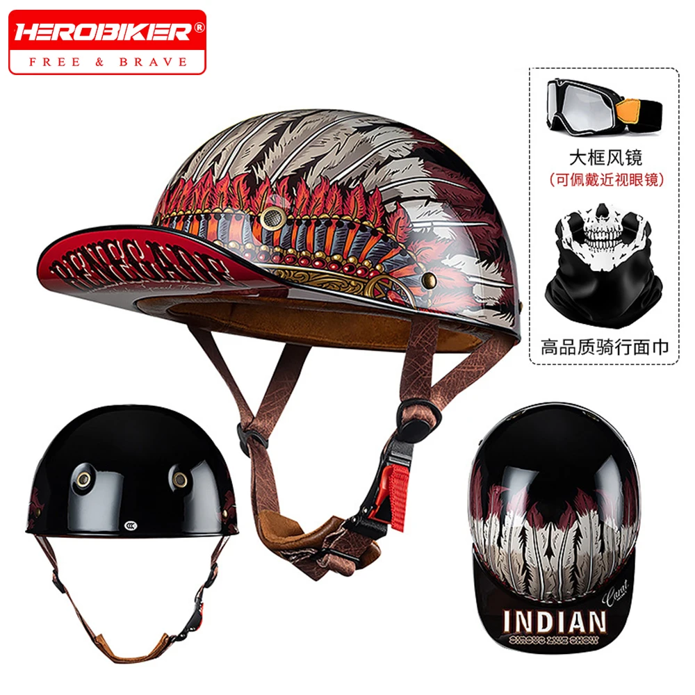 Men's Retro Motorcycle Helmet Baseball Cap Vintage Open Face Half Helmet Women DOT Certification ABS Scooter Capacete Casco Moto
Men's Retro Motorcycle Helmet Baseball Cap Vintage Open Face Half Helmet Women DOT Certification ABS Scooter Capacete Casco Moto