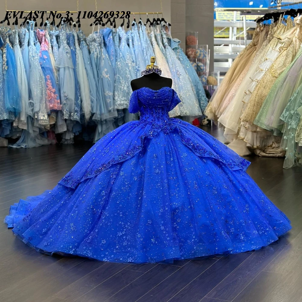 EVLAST Customized Shiny Royal Blue Quinceanera Dress Ball Gown Lace Applique Sequins Beaded Sweet 16 Vestido De 15 Anos E3Q335
EVLAST Customized Shiny Royal Blue Quinceanera Dress Ball Gown Lace Applique Sequins Beaded Sweet 16 Vestido De 15 Anos E3Q335