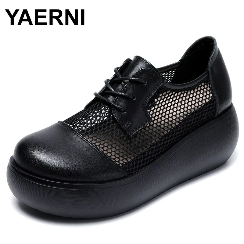 Женские туфли с открытыми отверстиями, летние туфли на толстой подошве с кожаной сеткой, повседневные женские сандалии в стиле ретро с носком
Женские туфли с открытыми отверстиями, летние туфли на толстой подошве с кожаной сеткой, повседневные женские сандалии в стиле ретро с носком