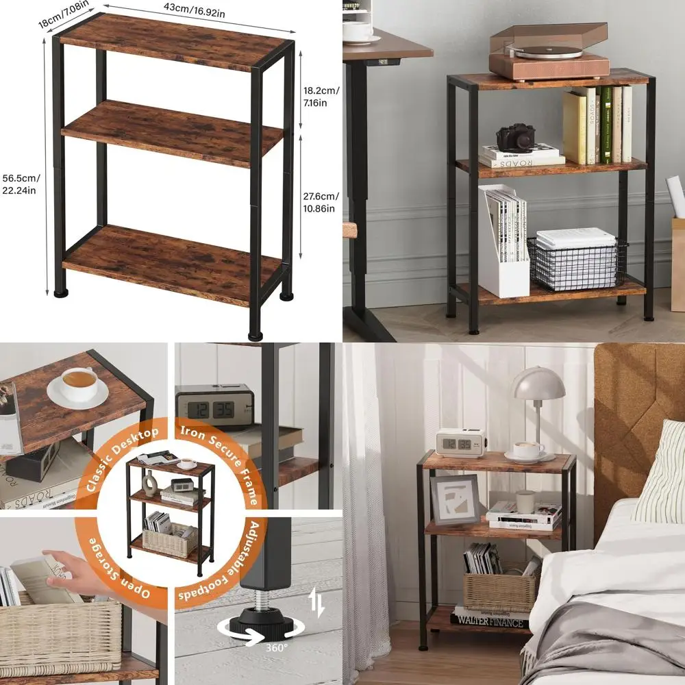 Набор из 2-х 3-ярусных узких приставных столиков, цвет рустик-коричневый, идеально подходит для небольших помещений, гостиной, спальни, офиса
Набор из 2-х 3-ярусных узких приставных столиков, цвет рустик-коричневый, идеально подходит для небольших помещений, гостиной, спальни, офиса