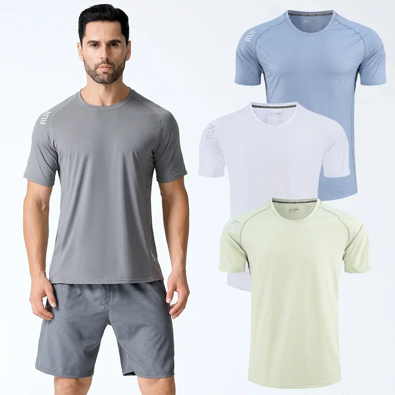 Men Outdoor Running T-shirt Sports Fitness Bodybuilding Short Sleeve Tops Training Gym Basketball ElasticTee Muscle Fit Shirt
Men Outdoor Running T-shirt Sports Fitness Bodybuilding Short Sleeve Tops Training Gym Basketball ElasticTee Muscle Fit Shirt