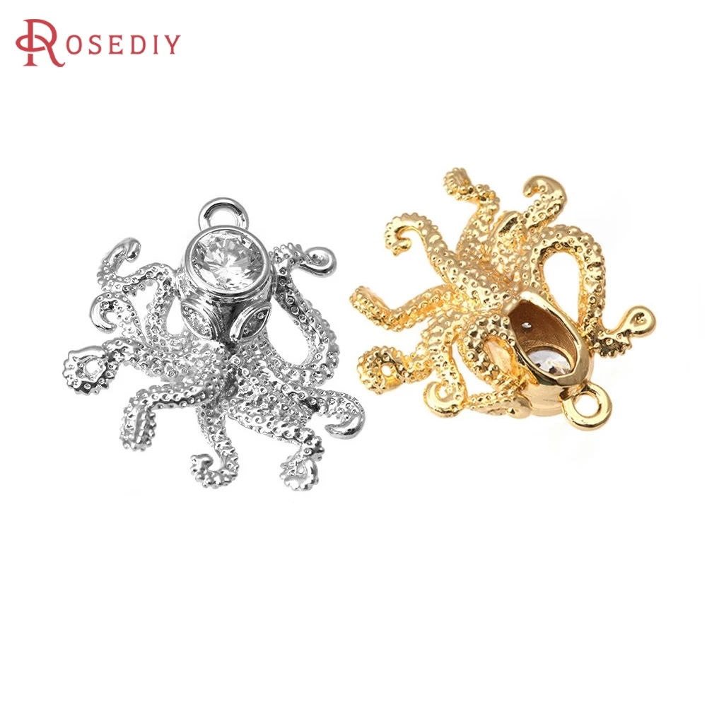 4PCS 18K Gold Color Brass and Zircon Octopus Charms Pendants High Quality Diy Necklace Earrings Jewelry Making Accessories
4PCS 18K Gold Color Brass and Zircon Octopus Charms Pendants High Quality Diy Necklace Earrings Jewelry Making Accessories