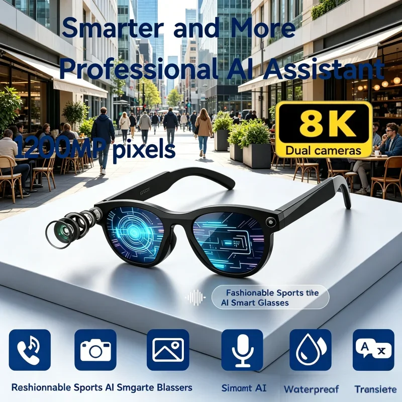 HD Color Changing Translate Camera Outdoor 8K Smart AI Glasses Bluetooth Call Voice Assistant Music Control AI Smart Glasses
HD Color Changing Translate Camera Outdoor 8K Smart AI Glasses Bluetooth Call Voice Assistant Music Control AI Smart Glasses