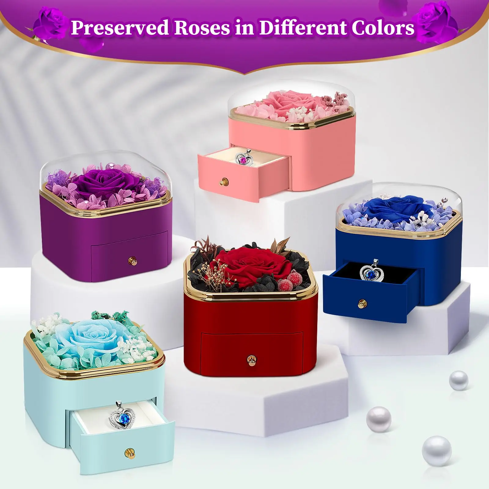 Women Gifts for Valentine's Day Preserved Real Rose Flowers for Mom Wife Grandma Ideal Birthday Anniversary Wedding Gift for Her
Women Gifts for Valentine's Day Preserved Real Rose Flowers for Mom Wife Grandma Ideal Birthday Anniversary Wedding Gift for Her