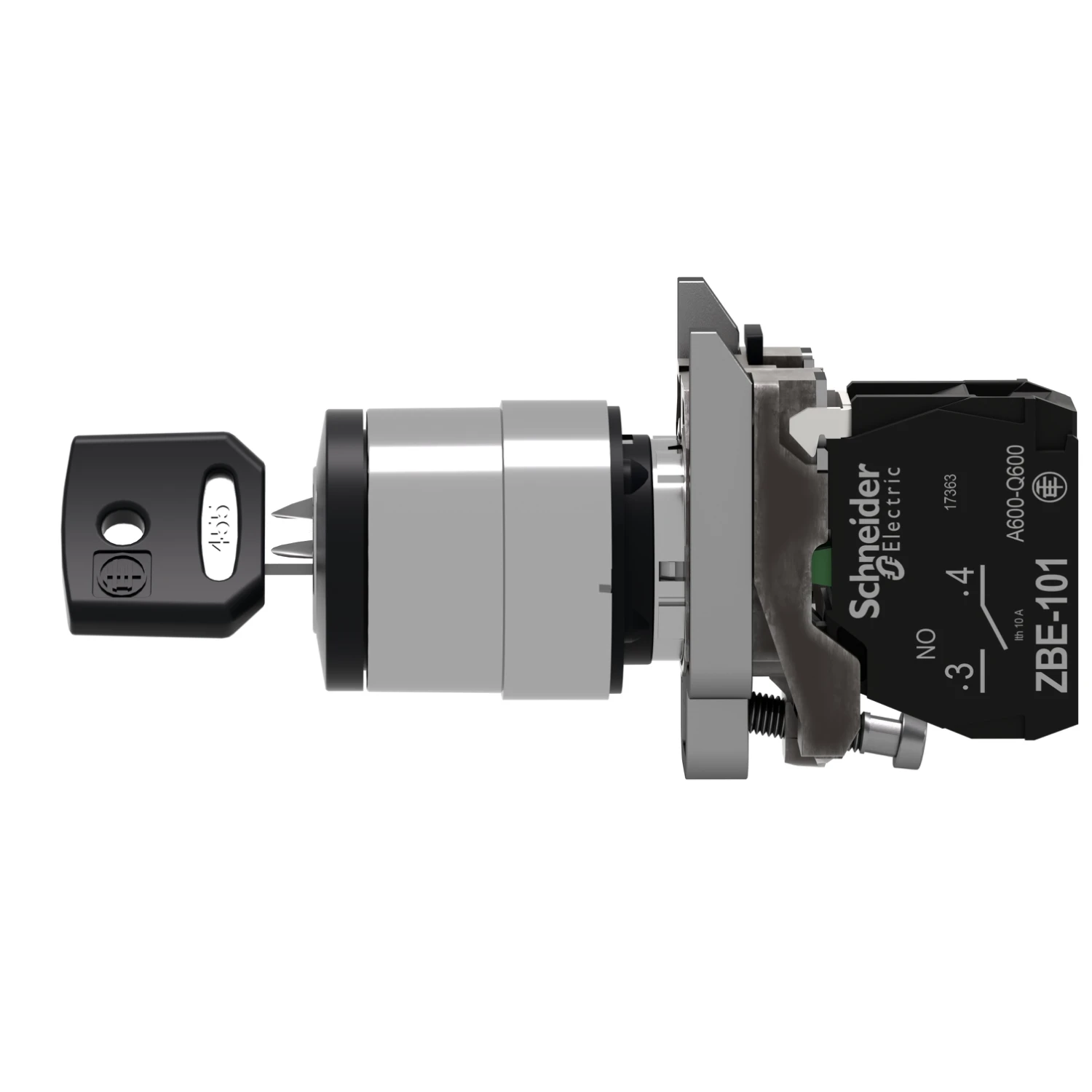 XB4BG21 = ZB4BZ101 + ZB4BG2 Harmony XB4, Key switch selector, metal, black, Ø22, key n°455, 2 positions, stay put, 1 NO
XB4BG21 = ZB4BZ101 + ZB4BG2 Harmony XB4, Key switch selector, metal, black, Ø22, key n°455, 2 positions, stay put, 1 NO