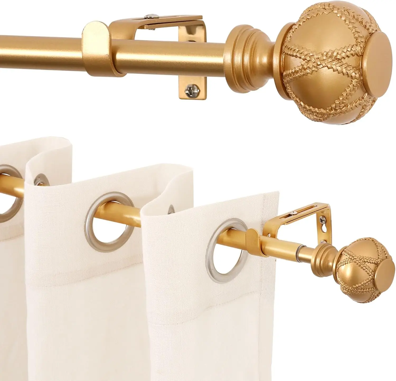 2 Pack Curtain Rods for Windows Splicing Curtain Rods Set with Decorative Finials
2 Pack Curtain Rods for Windows Splicing Curtain Rods Set with Decorative Finials