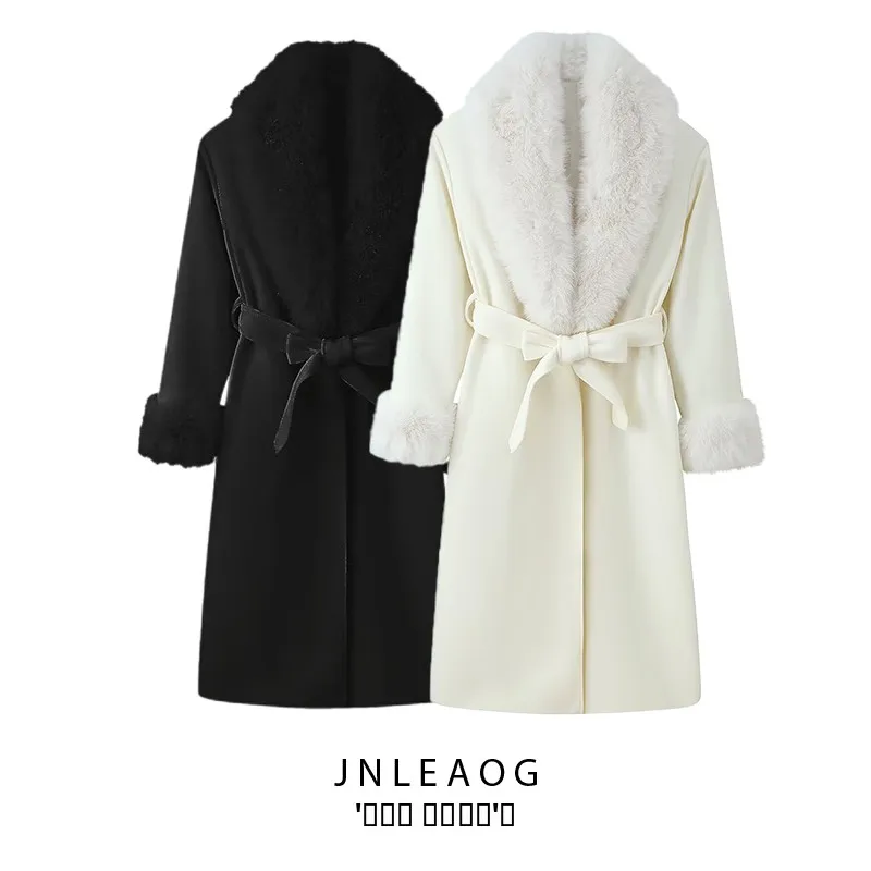 Faionable Long Woolen Coat with Fur Collar Waist-Cinching Belt Street Sle Autumn New Arrival Women's Premium Polyester
Faionable Long Woolen Coat with Fur Collar Waist-Cinching Belt Street Sle Autumn New Arrival Women's Premium Polyester