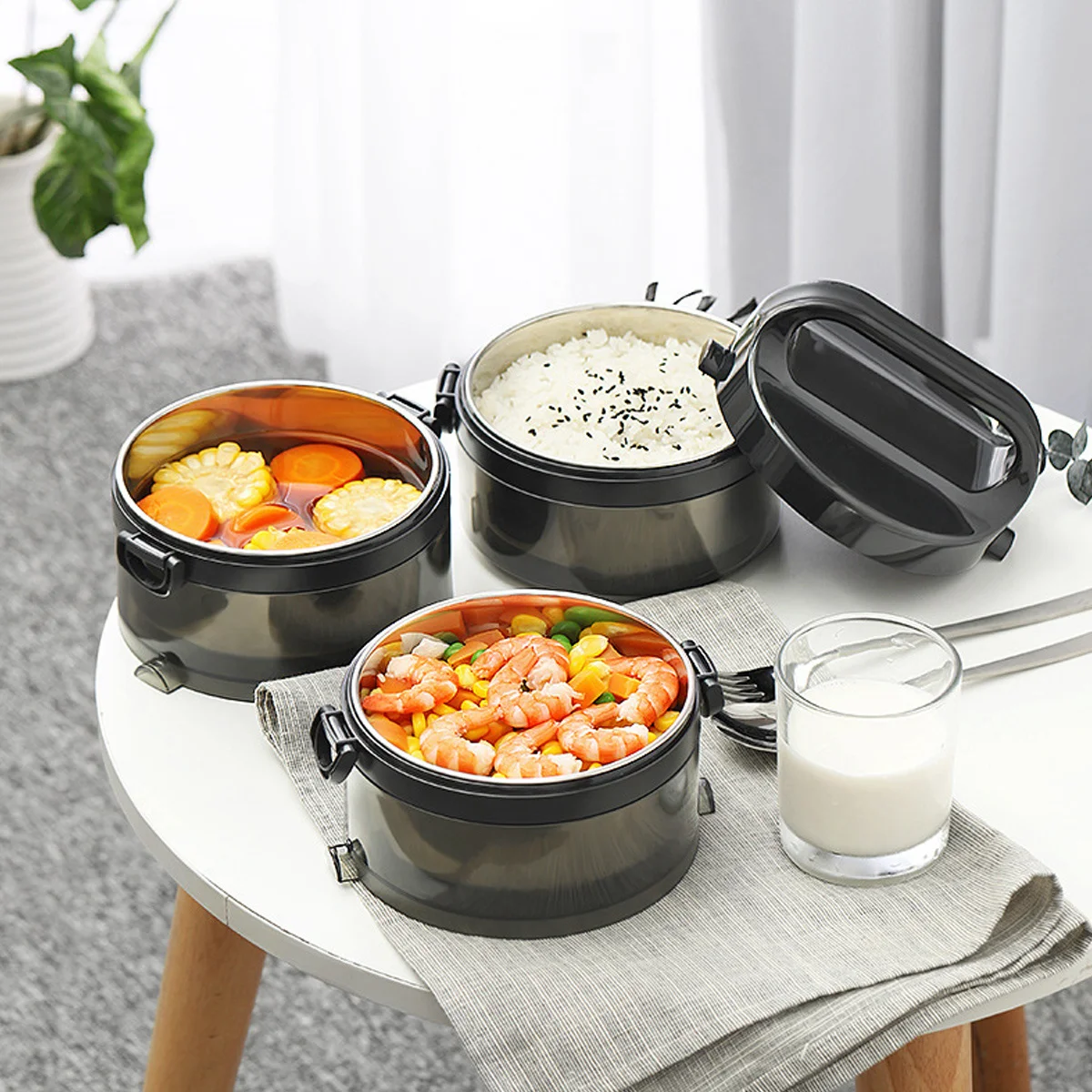 1Pcs Stainless Steel Thermal Lunch Box Black Monolayer Portable Heat Preservation Bento Box Food Container for School Office
1Pcs Stainless Steel Thermal Lunch Box Black Monolayer Portable Heat Preservation Bento Box Food Container for School Office