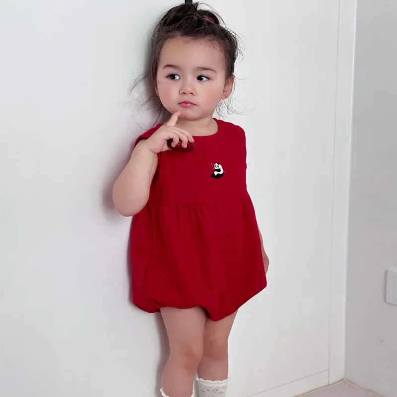 2025 Spring/Summer Infant Toddler Cotton and Hemp Panda Embroidered Jumpsuit Birthday 1 Year Old Cute Boy Girl Baby Sleeveless
2025 Spring/Summer Infant Toddler Cotton and Hemp Panda Embroidered Jumpsuit Birthday 1 Year Old Cute Boy Girl Baby Sleeveless