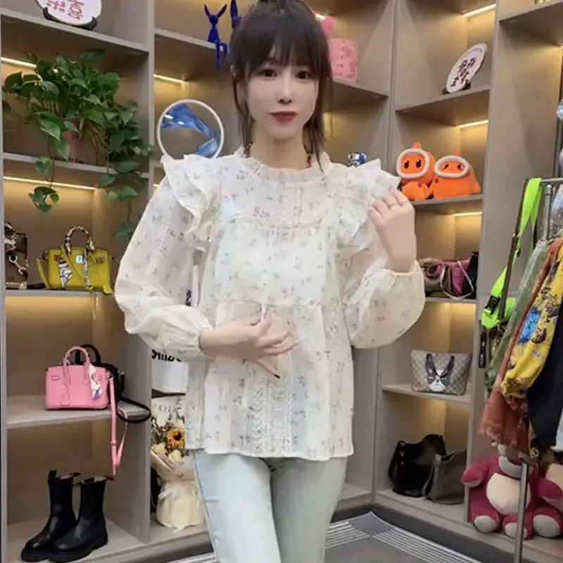 Femme Spring Summer Korean Fashion Printing Solid Color O-neck Women Shirts All-match Floral Chiffon Long Sleeve Pullovers Tops
Femme Spring Summer Korean Fashion Printing Solid Color O-neck Women Shirts All-match Floral Chiffon Long Sleeve Pullovers Tops