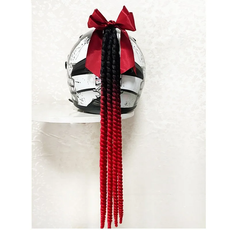 Helmet Braids Wig for Motorcycle, Colorful Gradient Ponytail Hairpieces with Bow, Stylish Bike Helmet Decoration
Helmet Braids Wig for Motorcycle, Colorful Gradient Ponytail Hairpieces with Bow, Stylish Bike Helmet Decoration