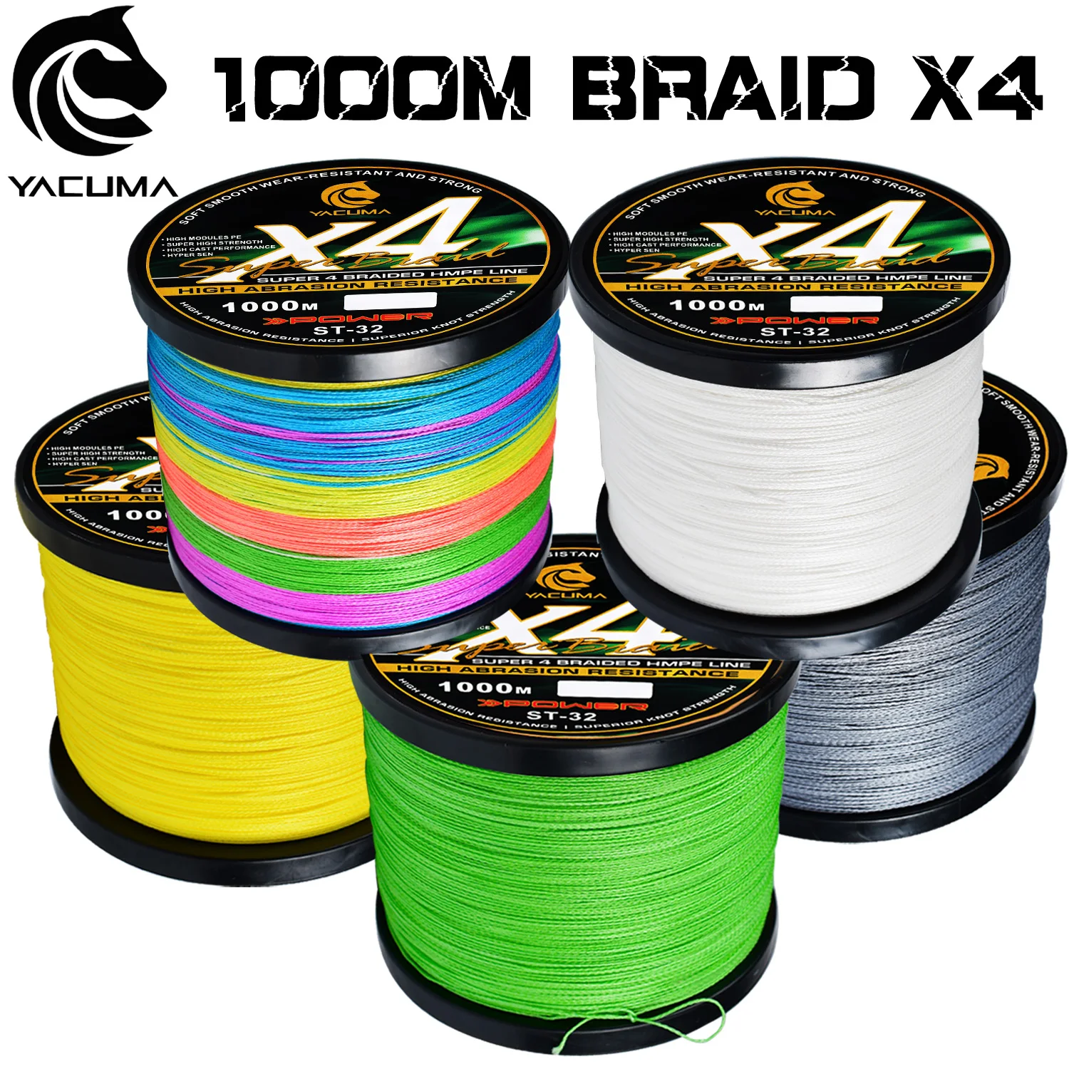 YACUMA 1000M 4-Strand Braided Fishing Line Super Abrasion Resistant Multifilament PE Fishing Line for Freshwater and Saltwater
YACUMA 1000M 4-Strand Braided Fishing Line Super Abrasion Resistant Multifilament PE Fishing Line for Freshwater and Saltwater