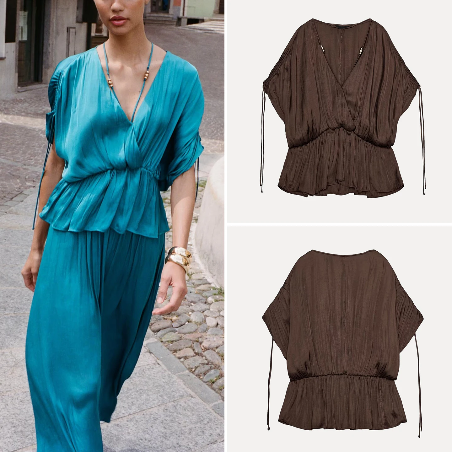 Z Women's Faion irt Silk Satin Texture Pleated Design Autumn 2025 New Arrival ort Sve V-Ne Regular Fit
Z Women's Faion irt Silk Satin Texture Pleated Design Autumn 2025 New Arrival ort Sve V-Ne Regular Fit